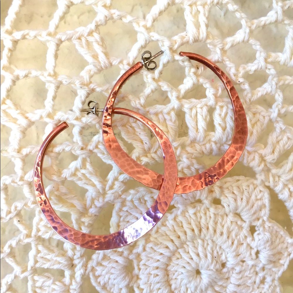 🌼✌️🌻 GENUINE COPPER DESIGNER POSTED HOOPS!!!🌼✌️